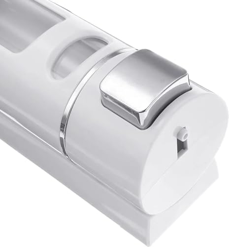 Image of Plastic Wall Mounted Soap Shampoo Conditioner Hand Wash Gel Dispenser Liquid Soap Sanitizer Dispenser for Bathroom Basin Kitchen Sink ||400 Ml White ||Pack of 1||