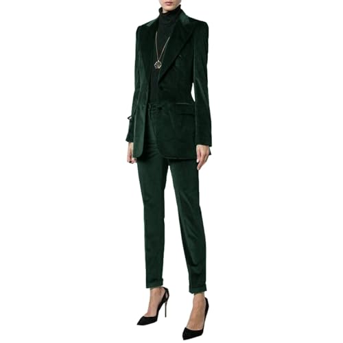 2 Piece Velvet Business Suit Pants Sets Formal Blazer&Pants Work Wear for Women