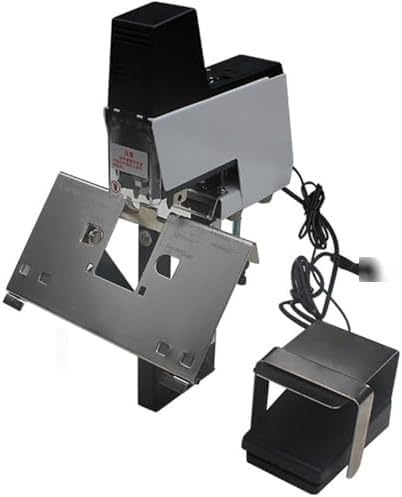EORNYHQMY Grapadora De Sillín Eléctrica, Grapadora De Pedal Automática, Grosor Ajustable, 1-9 Niveles De Intensidad, para Encuadernación Plana De Sillín