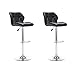 Ensemble de 2 Tabourets,Tabourets Chaises de Bar avec Ascenseur à Gaz Pivotant et Réglable,Tabourets de Petit-déjeuner pour îlot de Cuisine (Noir)