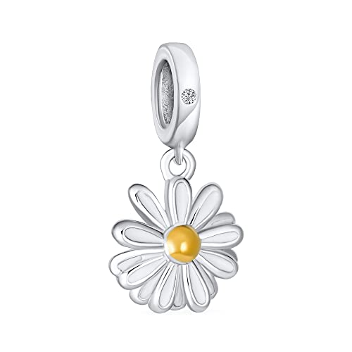 Colgante de margarita para madre en plata de ley y oro de 14k