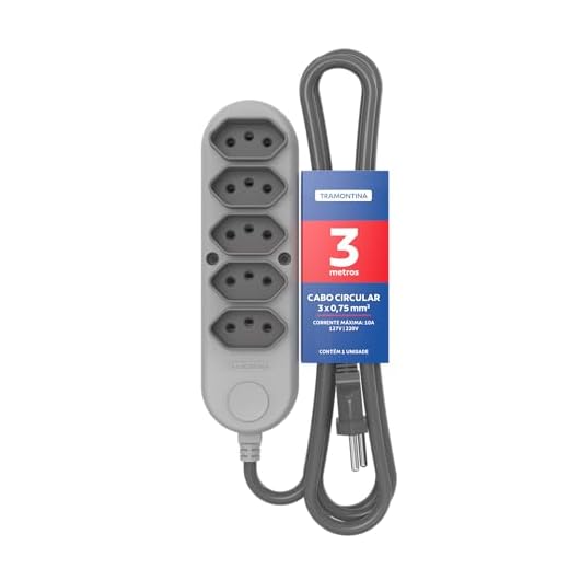 Tramontina Extensão Múltipla 5 Tomadas 2P+T 10 A 250 V 3 m