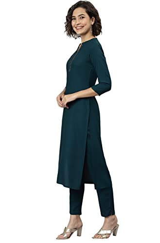 Image of Janasya Women's Rayon Kurta With Pant and Dupatta