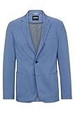 Slim Fit BOSS Herren P-Hanry-W-232F Slim-Fit Sakko aus knitterfreiem Baumwoll-Mix Hellblau 52