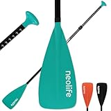 WONITAGO SUP Paddles for Kid with Aluminum Shaft and PP Blade, Floating Stand Up Paddle Board Paddle for Youth and Junior, Adjustable 140-170 cm/55-67 Inches, Teal