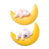 COSMEVIVI 2個 水槽フロート 水族館 風景フィギュア 戦車 二 フローティング クラゲ 浮き飾り 浮かぶ月の像 愛らしい月の装飾 クラフトムーンオーナメント 水槽のレイアウトの小道具 樹脂