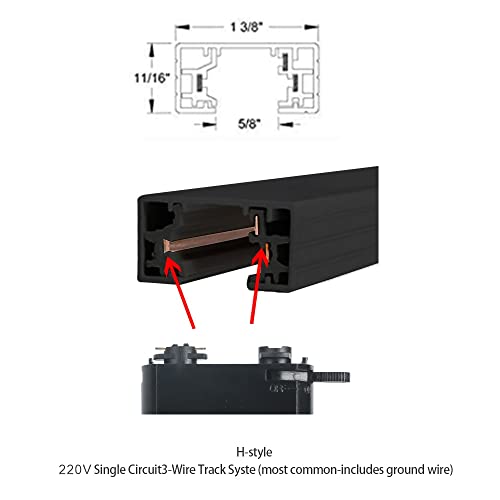 image for a Aisilan Aisilan Dimmable LED Track Lighting, 3-Phase 7W Black Adjust