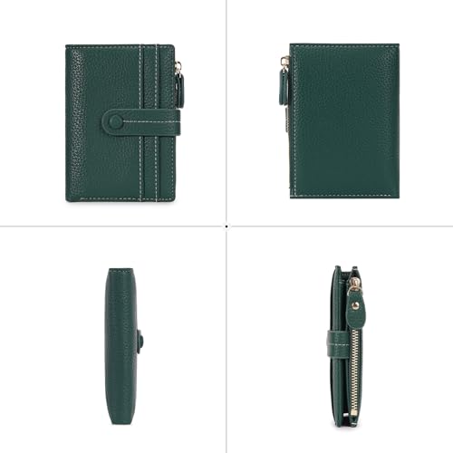 Slim Wallet for Women,RFID Blocking Bifold Wallet Women Small-Vegan Leather Small Credit Card Holder For Women green3