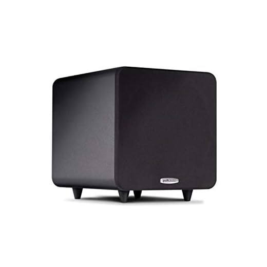 Polk Audio PSW111 8" Powered Subwoofer - Power Port Technology | Up to 300 Watt Amp | Big Bass in Compact Size | Easy Setup with Home Theater Systems Black
