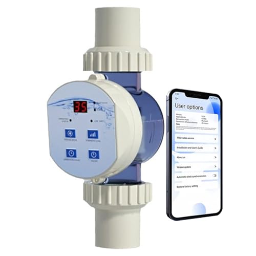 HDaspijh Clorador De Sal para Piscina, Clorador De Sal, Sistem De CloracióN De Agua Salada para Spas De NatacióN, Control Remoto por AplicacióN Y WiFi Integrado, FuncióN De Limpieza Automática,7.5g/h