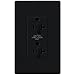 Lutron SCR-20-DDTR-MN Satin Colors 20-Amp Dual Dimmable Tamper Resistant Receptacle, Midnight