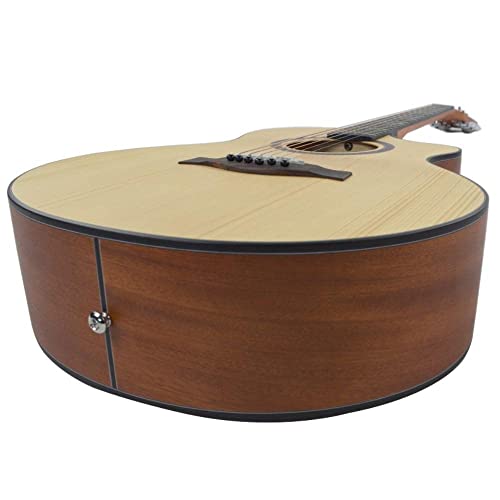 Image of Vault EA40 41 inch Premium Solid Spruce-Top Cutaway Acoustic Guitar with Bajaao Gig-Bag, Polishing Cloth & E-Book