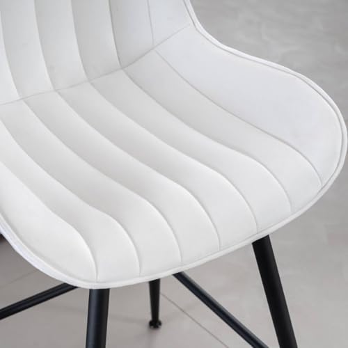 Whiterye 24’’ Bar Stools Set of 2 Modern Barstools White Bar Stools with Fabric Upholstery Counter Height Bar Stools with Low Back Stools for Kitchen Counter, Bar, Pub, Cafe (White).