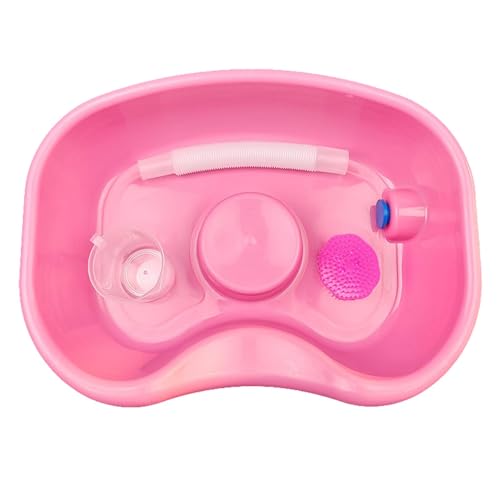 Hair Washing Basin Bedside Shampoo Basin Wash Hair in Bed Hair Cleaning Bowl Rinse Basin for Salon Kids Injured Patient Women, Pink
