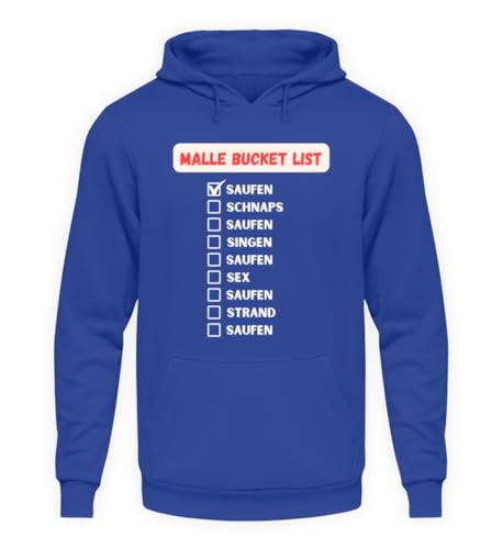 Pull à capuche unisexe pour enterrement de vie de jeune fille Malle Bucket List sweat