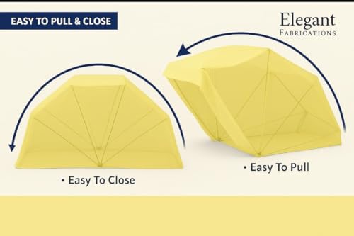 Image of Elegant Premium Cotton Mosquito Net for Mid Size Bed (Divaan)(4x6 Feet Yellow) | Foldable Machhardani with High-Density Mesh & Washable