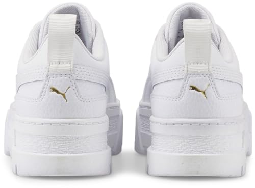 PUMA Kids Girls Mayze Leather Platform Lace Up Sneakers Shoes - White - Size 5.5 M2