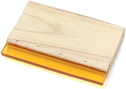 TIANIUSEEN Screen Printing Squeegee Wooden Ink Scraper 75 Durometer with Rubber Blade and Lumber Handle 9.4 inches Long 4 inches Wide