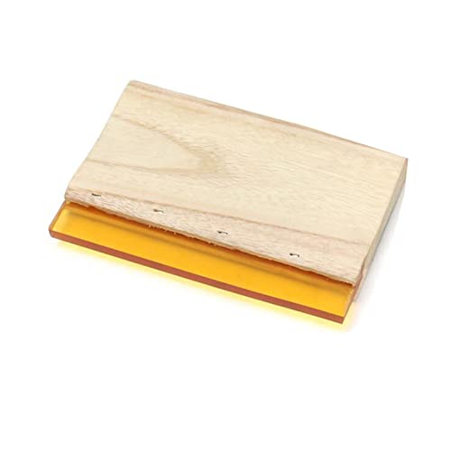 Tianiuseen Screen Printing Squeegee Wooden Ink Scraper 75 Durometer With Rubber Blade And Lumber Handle 9.4 Inches Long 4 Inches Wide #TOP1