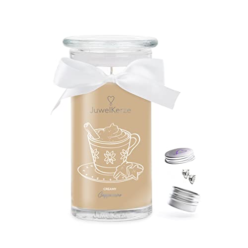 JuwelKerze Creamy Cappuccino Ohrringe Silber - Schmuckkerze 80 Std - große...