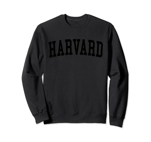 Vintage Harvard IL Distressed Black Varsity Style Sweatshirt
