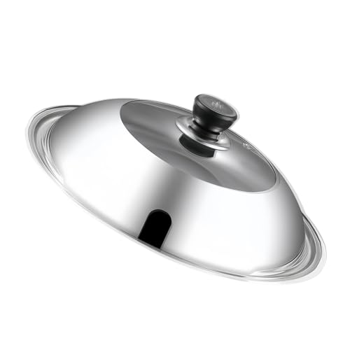 BDHD 鍋蓋 鍋フタ ?盖26-46cm フライパン ふた 鍋ふた フライパン 蓋 鍋蓋交換用蓋 透明鍋蓋 ステンレス鋼 パン蓋カバー ドーム中華鍋カバーガラスス 高温耐性 家庭用炒め物 キャセロール蓋 鍋料理 キッチン クッキングツール 共通 にふたを