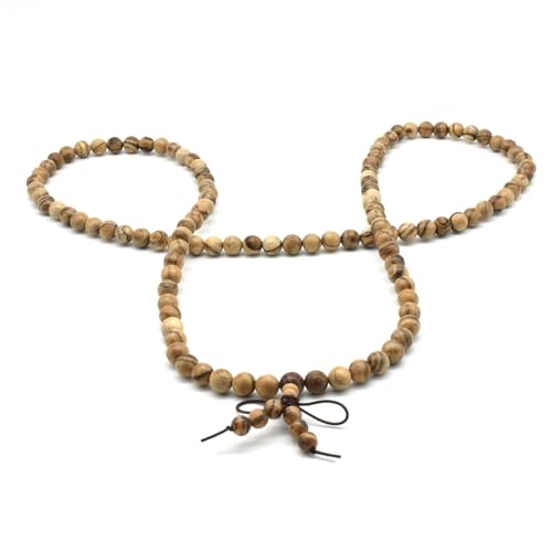 Image of Zen Dear Unisex Natural Vietnam Agarwood Bead Buddhist Prayer Beads Japa Mala Necklace Bracelet Bead (8mm 108 Beads)
