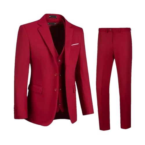 Men's 3 Piece Slim Fit Double Breasted Formal Suit for Wedding Prom Dinner Party Suit