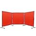 VEVOR Welding Screen with Frame, 6' x 6' 3 Panel Welding Curtain Screens, Flame-Resistant Vinyl Welding Protection Screen on 12 Swivel Wheels (6 Lockable), Moveable & Professional for Workshop, Red