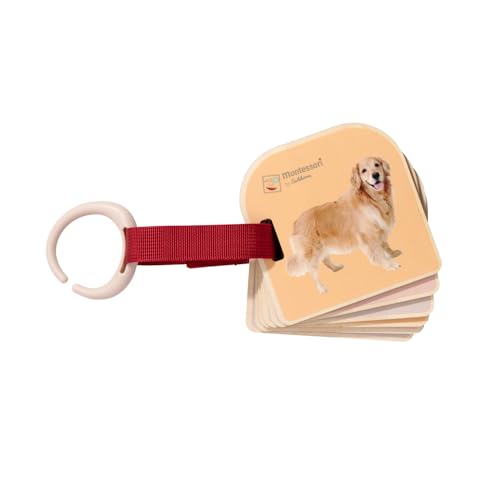 Eichhorn – Montessori – Bilderbuch mit 12 Tiermotiven, 10x10 cm groß, Perfekter erster Begleiter für Dein Kind, inkl. Anhängerring zur Befestigung, aus 100% FSC zertifiziertem Lindenholz, ab 1 Jahr