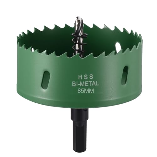 CoCud 3-11/32" 85mm Hole Saw M42 Bi-Metal Hole Cutter for Metal Green