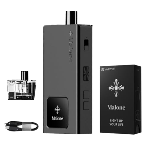 VAPTIO Malone Kit 35W Cigarette électronique E-cigs Kit 2000mAh Batterie Vape Pen avec Malone Pod 0.6ohm, Sans E Liquide Sans Nicotine (noir)