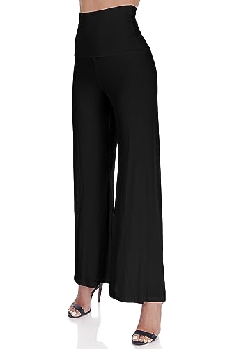 Simply Ravishing Women's Casual Solid High Waist Palazzo Pants (Size: S-5X)2