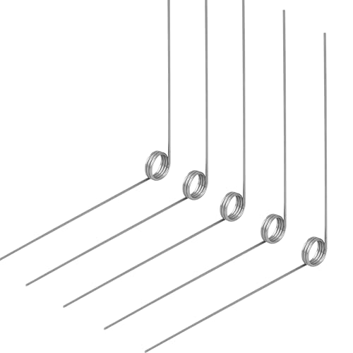 GUNGY Torsionsfeder Edelstahl Drehfeder Drahtdurchmesser 0,5 mm Innendurchmesser 4 mm Armlänge 40 mm 90° 3 Runden Maximaler Einsatzwinkel 42° Rechtsdrehend Größe 0,5x4x40 mm