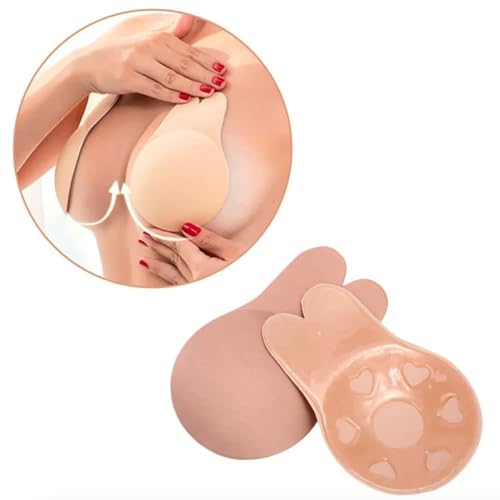 Sutiã Adesivo Levanta Seio Orelha De Coelho (BR, Alfa, G, Regular, Bege)