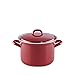 Produktbild Riess 0123-030 Fleischtopf mit Deckel, Durchmesser 18cm, 2.5L, Ceramic Glas RED, Emaille, rot, Weiss