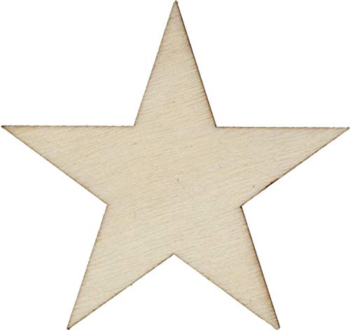 50 qty 2 inch Wood Stars, Christmas Wooden Star Ornaments DIY, Supplies for Wood Flag Making