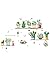 SMTD DIY Topfpflanze Wandaufkleber Wohnzimmer Schlafzimmer Kindergarten Dekoration Wandtattoo Abnehmbare Poster Kaktus Pflanzen Home Decor Aufkleber