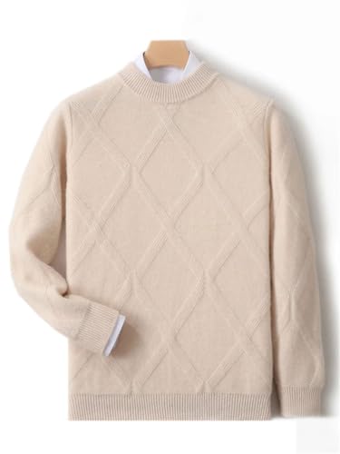 Men's Wool Sweater Crew Neck Long Sleeve Knitted Casual Business Solid Tops4