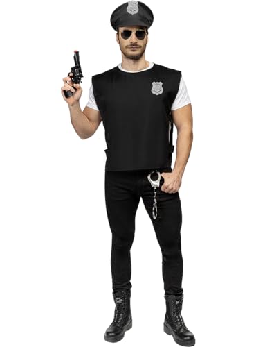 Funidelia | Kit de Policía para Hombre y Mujer - Guardia, Agente, FBI, Profesiones, Despedida de Soltero - Accesorios para Adultos - Negro