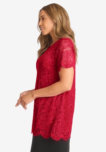 Jessica London Women's Plus Size Stretch Lace Tunic3