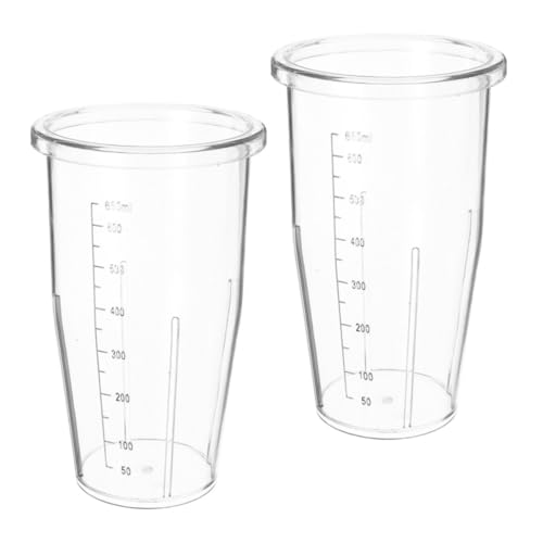 CAXUSD 2 Vasos de Repuesto Taza Medidora para Batidos y Smoothies Vaso Mezclador de Plástico Transparente 650ml con Escala Graduada para Licuadora Accesorio Compatible para Cocina