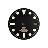 ATOMUSERLY Orologio opaco con quadrante GMT da 1 pezzo nero bianco verde blu rosso arancione testo bordo rosa oro for movimento NH34 NH35(Light green)