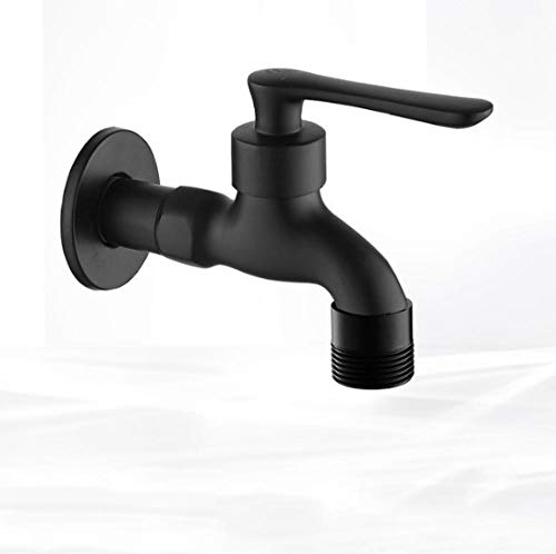 Preisvergleich Produktbild fcndsfk Wasserhahn schwarz Waschmaschine Wasserhahn Messing Mopp Pool Wasserhahn Single Cold Black Outdoor Wasserhahn Garten Bibcock Wasserhahn Waschbecken Wasserhahn