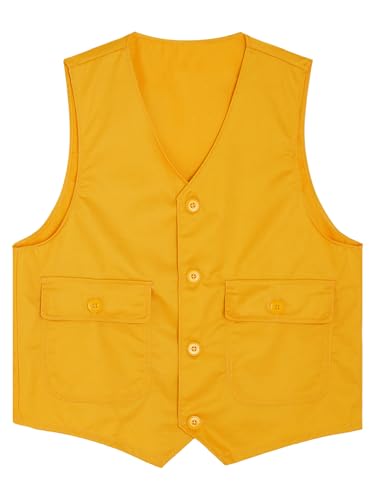 Unisex Kids Girls Boys Volunteer Vest V Neck Waistcoat Team Activities Unform with Pockets for Social Service3