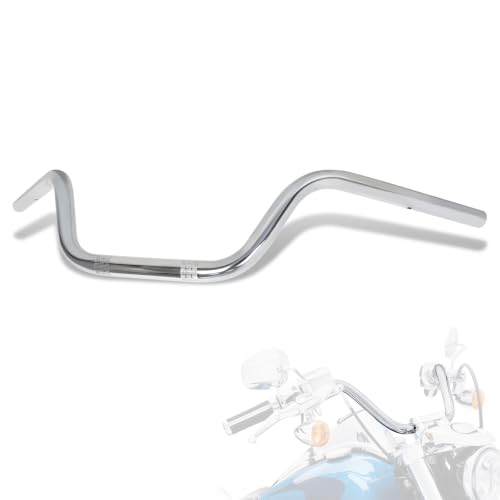 Hokuotolite 22 mm Lenker mit hoher Taille, für Motorrad, Cruiser, Fahrrad, passend für Harley, Honda, Yamaha, Suzuki, Kawasaki, Triumph, Chrom