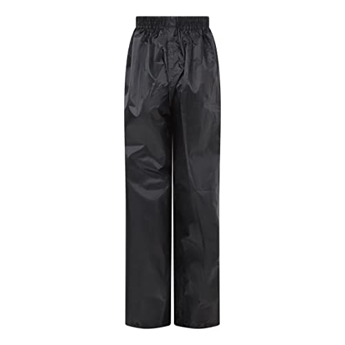Wetplay Kids Waterproof Rain Over Trousers Childrens Childs Boys and Girls Rainwear (3-4 Years Black)