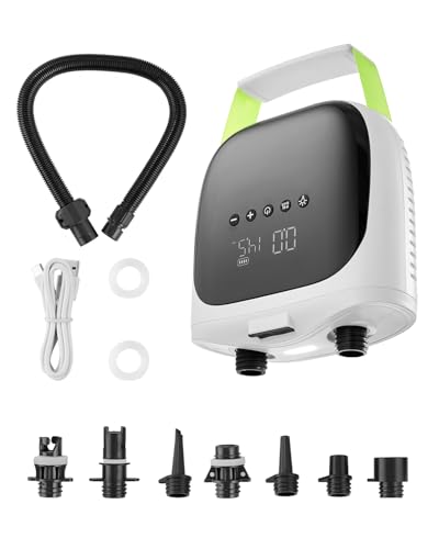 VEVOR Pompa per Sup, a Batteria Ricaricabile, Pompa d'Aria Portatile per SUP a Doppio Stadio con Funzione di Spegnimento Automatico e Sgonfiaggio, per Paddle Board Gonfiabili, Tende e Materassini