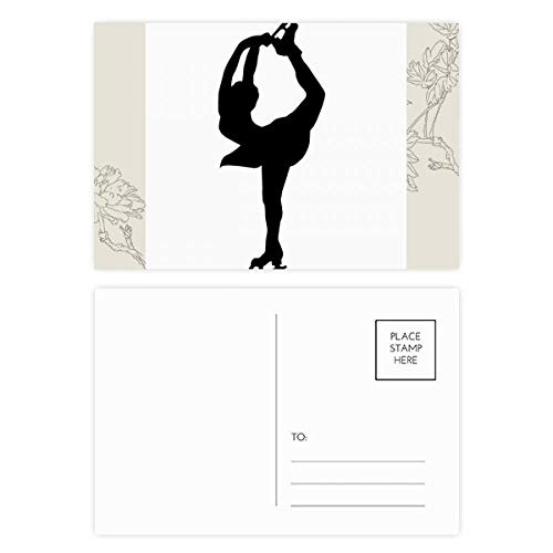 Carte postale patinage hiver femme multicolore merci set 20pcs pour correspondance