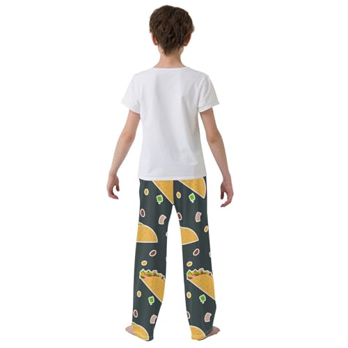 Pajama Pants Unisex Elastic Waist Lounge Pants Soft Sleepwear Bottoms Pj Pants for 6-14 Years2